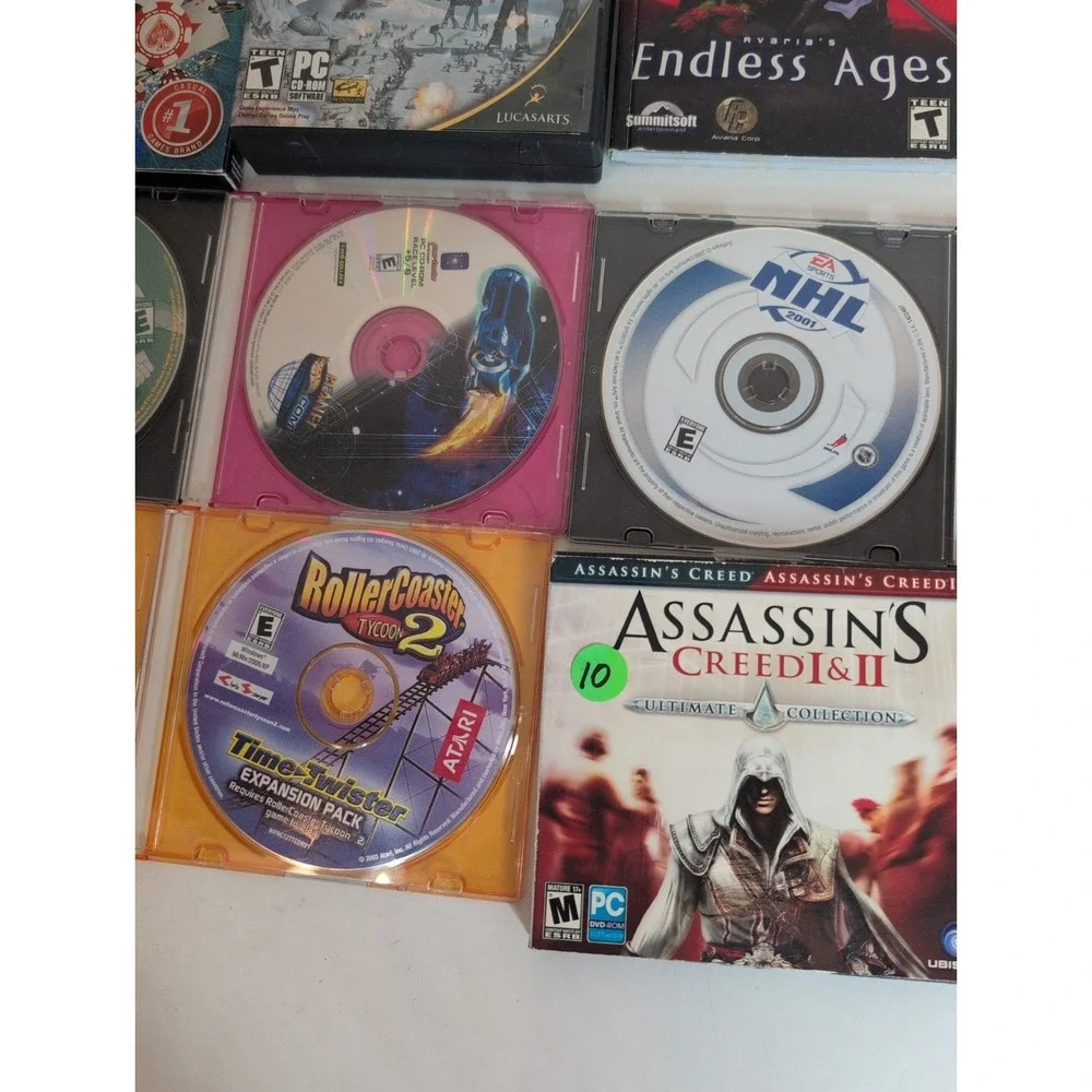 Mixed Lot Of 15 PC Computer Games Final Fantasy XI Star Wars Assassin's Creed
